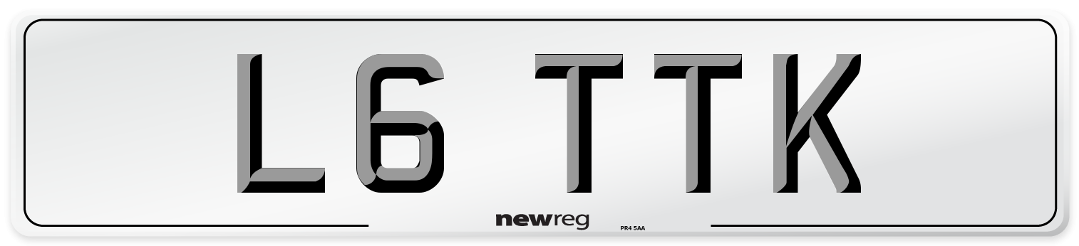 L6 TTK Number Plate from New Reg